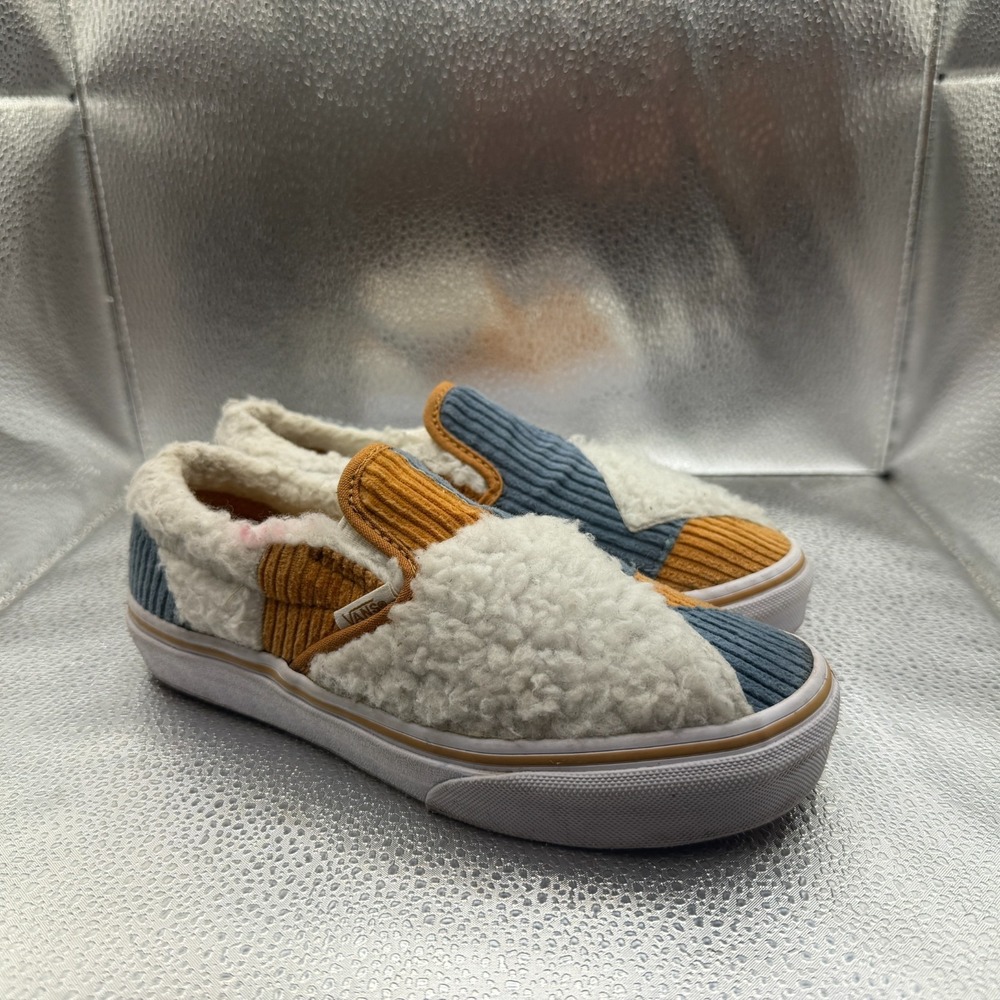 Size 3 Vans Cozy Cord Multicolor Kids Classic Slip On Patchwork Shoes 508357